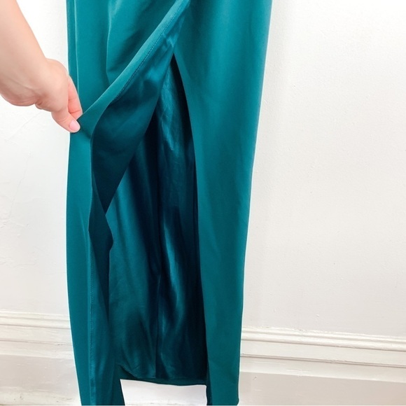 Galina Signature Gem/Dark Green Off the Shoulder Bridesmaid Dress Sz 4 - Picture 12 of 14